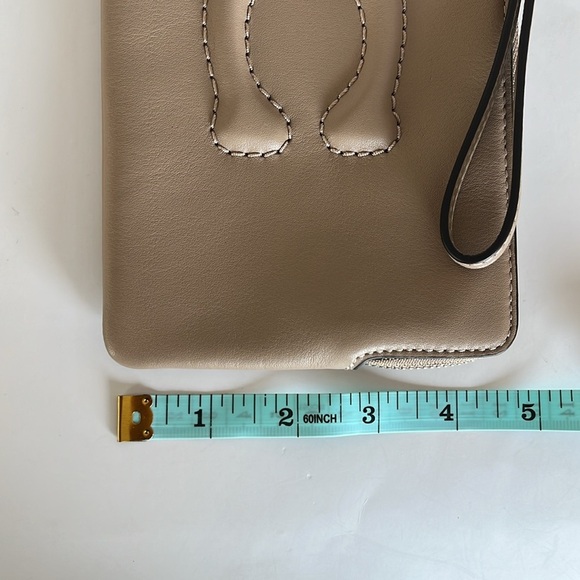 Coach Leather Large Corner Zip Wristlet - Taupe - Picture 8 of 8